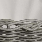 Кошница за дърва за огрев с дръжки 60x40x28 см сива върба - Thumbnail 5