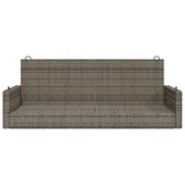 Пейка люлка, сива, 119x56x48 см, полиратан - VL365627 - Thumbnail 4