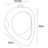 Писоар горно водоподаване 38х32х25.5см INTER CERAMIC - Thumbnail 2