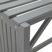 Градинска ъглова пейка с плантер, 117 cм, акация масив, сива - VL311824 - Thumbnail 8