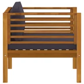 Градински стол с тъмносиви възглавници, акация масив - Thumbnail 3