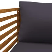 Градински стол с тъмносиви възглавници, акация масив - Thumbnail 5