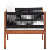 Градински стол с възглавница, акация масив - Thumbnail 2