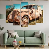 Изоставен ръждясал автомобил - картина пано за стена - Thumbnail 3