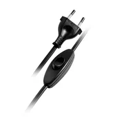 Кабел с прекъсвач и щепсел черен 2м VIVALUX - Thumbnail 1