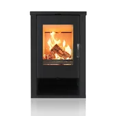 Камина на дърва, черна, Theia VERSO - Thumbnail 1