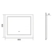 Огледало за баня с LED осветление 80x60 см Нелис INTER CERAMIC - Thumbnail 2