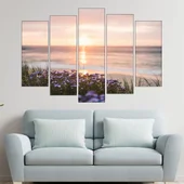 Сини цветчета на брега - картина пано за стена - Thumbnail 3