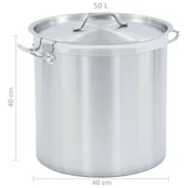 Тенджера, 50 л, 40x40 см, неръждаема стомана - Thumbnail 7