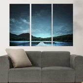 Звездно небе над езерото - картина пано за стена - Thumbnail 2
