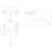 Долен стенен месингов смесител за кухня Дунав INTER CERAMIC - Thumbnail 3
