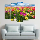 Нарциси  и лалета и в полето - картина пано за стена - Thumbnail 3