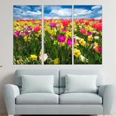 Нарциси  и лалета и в полето - картина пано за стена - Thumbnail 2