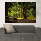 Пейка на брега на езерото - картина пано за стена - Thumbnail 1