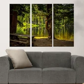 Пейка на брега на езерото - картина пано за стена - Thumbnail 2