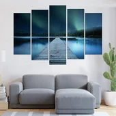 Пейзаж на дървен мост в езеро - картина пано за стена - Thumbnail 3