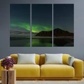 Полярното сияни е Норвегия - картина пано за стена - Thumbnail 2