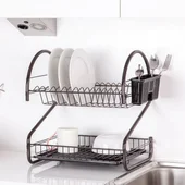Сушилник за съдове 2 нива черен ТК КВ 018B TEKNO TEL - Thumbnail 4