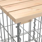 Градинска пейка с габионен дизайн 244x71x65,5 см бор масив - VL3196239 - Thumbnail 5