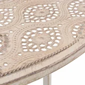 Градински бистро комплект, 3 части, стомана, бял - Thumbnail 3