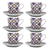 Комплект от 6 чаши за кафе с геометрични фигури 110 мл NAVA - Thumbnail 1