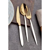 Комплект прибори 18 части злато и бяло Istanbul HIRA - Thumbnail 1