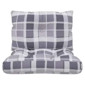 Палетни възглавници, 2 бр, сиво каре, текстил - Thumbnail 5