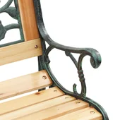 Пейка за градина с облегалка с розов мотив 116 см Дърво - VL319570 - Thumbnail 7