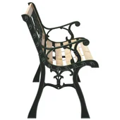 Пейка за градина с облегалка с розов мотив 116 см Дърво - VL319570 - Thumbnail 5