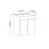 Шкаф за баня с мивка Aldene-50 INTER CERAMIC - Thumbnail 5