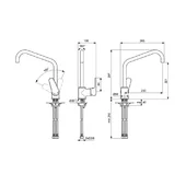 Стоящ смесител за кухня с висок тръбен чучур SevaL Vidima - Thumbnail 2