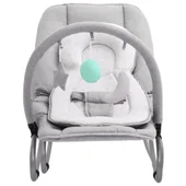 Бебешки шезлонг, светлосиво/бяло, стомана - Thumbnail 2