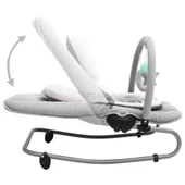 Бебешки шезлонг, светлосиво/бяло, стомана - Thumbnail 5