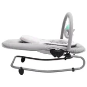 Бебешки шезлонг, светлосиво/бяло, стомана - Thumbnail 3