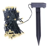 Гирлянд соларни LED лампички, топло бяла светлина, коледна украса - Thumbnail 1