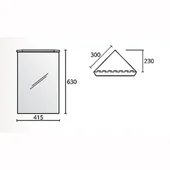 Горен ъглов шкаф с LED осветление - Торино - TRIANO - Thumbnail 3