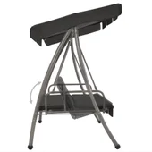 Градинска люлка със сенник, антрацит, 192x118x175 см, стомана - Thumbnail 3