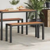 Градинска пейка 100 см, Стомана и WPC, Кафяво и Черно - VL42001772 - Thumbnail 3