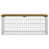 Градинска пейка габионен дизайн 103x44x42 см импрегниран бор - VL834361 - Thumbnail 3