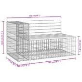 Градинска пейка габионен дизайн 122x71x65,5 см импрегниран бор - VL834385 - Thumbnail 8