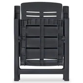 Градински столове, регулируеми, 2 бр., пластмаса, антрацит - Thumbnail 6