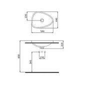Мивка ETNA 58.5x44.5 см бял гланц BOCCHI - Thumbnail 2