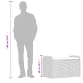 Пейка за съхранение с възглавница сива 80x51x52 см полиратан - VL365731 - Thumbnail 10