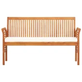 3-местна градинска пейка с възглавница, 150 см, акация масив - VL45968 - Thumbnail 2