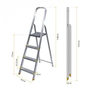 Алуминиева стълба 4 стъпала DENZEL - Thumbnail 4
