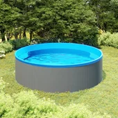 Басейн с линер, 350x90 см, сив - Thumbnail 1