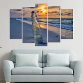 Бутилка в пясъка - картина пано за стена - Thumbnail 3