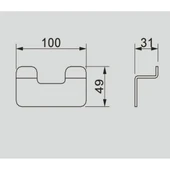 Двойна закачалка за баня Елинор бяла ICA 5553 -2W INTER CERAMIC - Thumbnail 2