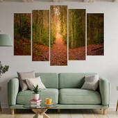 Есенна пътека в иглолистна гора - картина пано за стена - Thumbnail 3