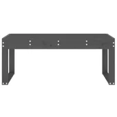 Градинска пейка сива 110x38x45 см борово дърво масив - VL825095 - Thumbnail 3